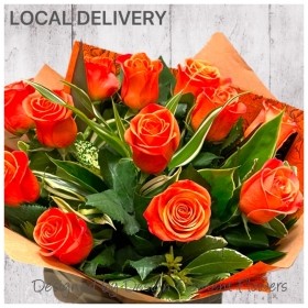 Luxury Orange Rose Hand tied